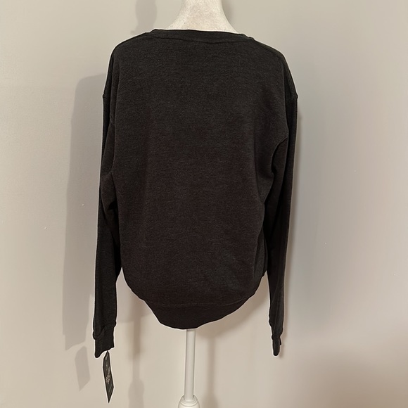 pacific & co hollywood beach charcoal crew neck sweater size small - Picture 3 of 5